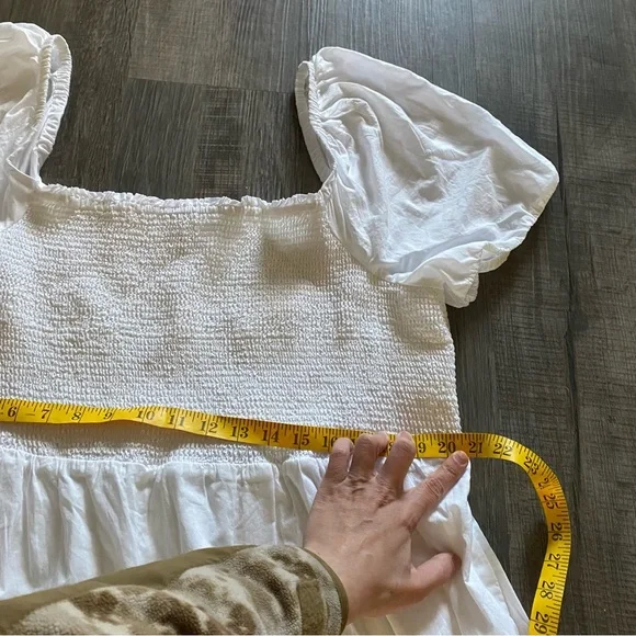 J.Crew Smocked Puff Sleeve Midi Dress Lined Cottagecore Ruffle Hem Size 2X - Picture 11 of 11